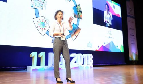 Dr. Nathalie Touze presenting the Giroud Lecture at the 11 ICG in Seoul, Korea 11 ICG Seoul Geosynthetics